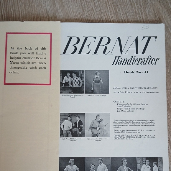 Vintage Bernat 0041 Jumbo Knits for the Whole Family 1954 Handicraft Knitting - Picture 3 of 11